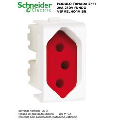 MODULO TOMADA 2P+T 20A VERMELHO DECOR - 09292 - Comercial Leal