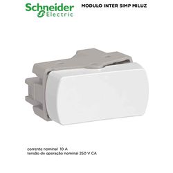 MODULO INTERRUPTOR SIMPLES BRANCO MILUZ - 09300 - Comercial Leal