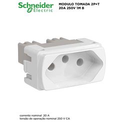 MODULO TOMADA 2P+T 20A BRANCO MILUZ - 09306 - Comercial Leal