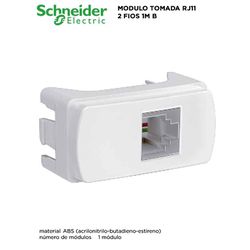 MODULO TOMADA RJ11 2 FIOS BRANCO MILUZ - 09308 - Comercial Leal