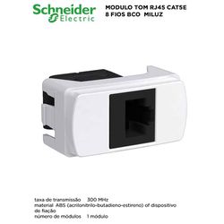 MODULO RJ45 CAT5E 8 FIOS BRANCO MILUZ - 09309 - Comercial Leal