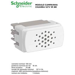 MODULO CAMPAINHA CIGARRA 127V BRANCO MILUZ - 09313 - Comercial Leal