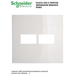 PLACA 4X4 2 MÓDULOS HORIZ BRANCO DECOR - 09327 - Comercial Leal