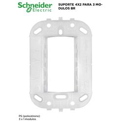 SUPORTE 4X2 PARA 3 MÓDULOS BRANCO DECOR - 09330 - Comercial Leal