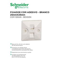 FIXADOR COM ADESIVO 25X25 BRANCO COM 100 DEXSON - ... - Comercial Leal