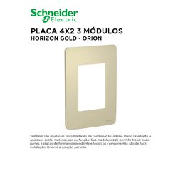 PLACA 4X2 3 MÓDULOS HORIZON GOLD ORION - 09543 - Comercial Leal
