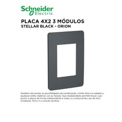 PLACA 4X2 3 MÓDULOS STELLAR BLACK ORION - 09544 - Comercial Leal