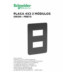 PLACA 4X2 2 MÓDULO HORIZ STELLAR BLACK ORION - 096... - Comercial Leal