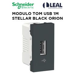 MODULO TOMADA USB 1M STELLAR BLACK ORION - 12740 - Comercial Leal