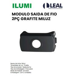 MODULO SAIDA DE FIO 2 PEÇAS GRAFITE MILUZ - 13932 - Comercial Leal