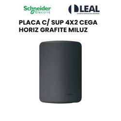 PLACA COM SUPORTE 4X2 CEGA HORIZ GRAFITE MILUZ - 1... - Comercial Leal