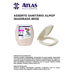 ASSENTO SANITÁRIO ALMOFADO QUADRADO BEGE ATLAS - 1... - Comercial Leal