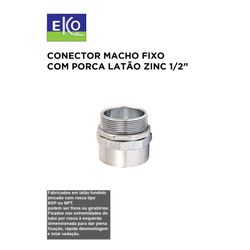 CONECTOR MACHO FIXO COM RCA LATAO ZINCO 1/2 (KMZL-... - Comercial Leal