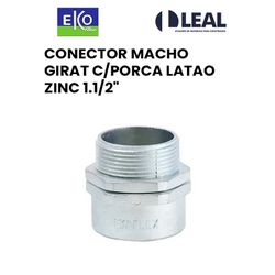 CONECTOR MACHO GIRATÓRIO COM PORCA LATÃO ZINCO 1.1... - Comercial Leal