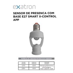 SENSOR DE PRESENÇA COM BASE E27 XCONTROL EXATRON -... - Comercial Leal