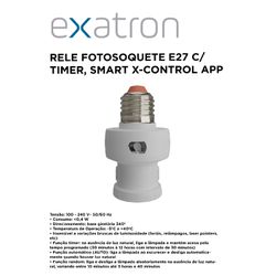 RELE FOTOSOQUETE E27 COM TIMER, SMART X-CONTROL EX... - Comercial Leal