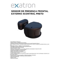 SENSOR DE PRESENÇA EXTERNO FRONTAL PRETO XCONTROL ... - Comercial Leal