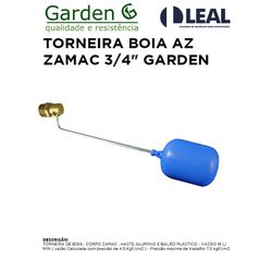 TORNEIRA BOIA AZUL ZAMAC 3/4 - 04279 - Comercial Leal