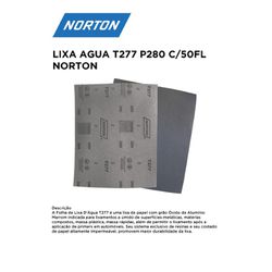 LIXA D'ÁGUA T277 P280 COM 50 FOLHAS NORTON - 12258 - Comercial Leal