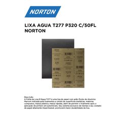 LIXA D'ÁGUA T277 P320 COM 50 FOLHAS NORTON - 12259 - Comercial Leal