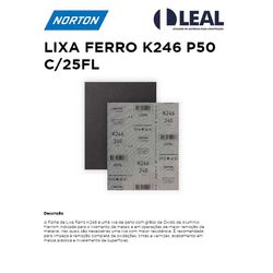 LIXA FERRO K246 P50 COM 25 FOLHAS NORTON - 02533 - Comercial Leal
