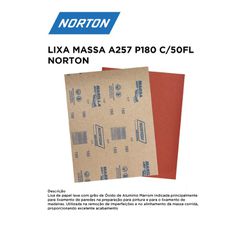 LIXA MASSA A257 P180 COM 50 FOLHAS NORTON - 12246 - Comercial Leal