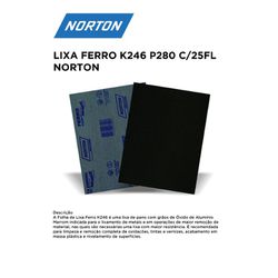 LIXA FERRO K246 P280 COM 25 FOLHAS NORTON - 12250 - Comercial Leal