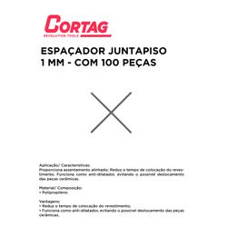 ESPAÇADOR JUNTAPISO 1 MM C/100 CORTAG - 10166 - Comercial Leal