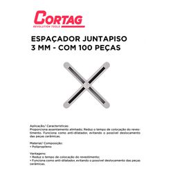 ESPAÇADOR JUNTAPISO 3 MM C/100 CORTAG - 10169 - Comercial Leal