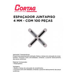 ESPAÇADOR JUNTAPISO 4 MM C/100 CORTAG - 10170 - Comercial Leal