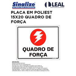 PLACA EM POLIESTILENO 15X20 QUADRO DE FORÇA - 0864... - Comercial Leal