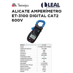 ALICATE AMPERIMETRO ET-3100 DIGITAL MINIPA - 13443 - Comercial Leal