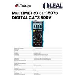 MULTIMETRO ET-2042F DIGITAL CAT3 600V MINIPA - 136... - Comercial Leal