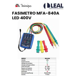 FASIMETRO MFA-840A LED 400V MINIPA - 13671 - Comercial Leal