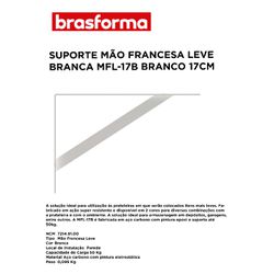 SUPORTE DE PRATELEIRA MÃO FRANCESA BRANCO 17CM BRA... - Comercial Leal