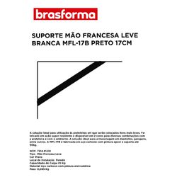 SUPORTE DE PRATELEIRA MÃO FRANCESA PRETO 17CM BRAS... - Comercial Leal