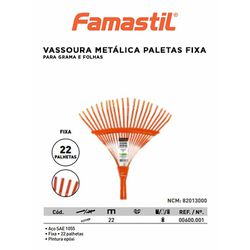 VASSOURA METAL P/ GRAMA E FOLHAS PALETAS FIXA FAMA... - Comercial Leal