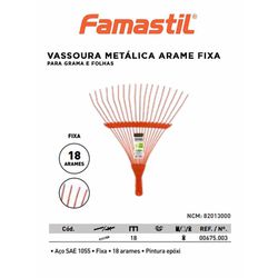 VASSOURA METAL P/ GRAMA E FOLHAS ARAME FIXA FAMAST... - Comercial Leal