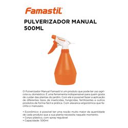 PULVERIZADOR MANUAL 500ML FAMASTIL - 10036 - Comercial Leal