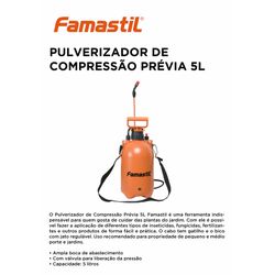 PULVERIZADOR COMPR PREVIA 5L FAMASTIL - 10095 - Comercial Leal