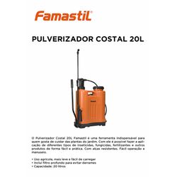 PULVERIZADOR COSTAL 20L FAMASTIL - 10097 - Comercial Leal