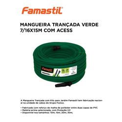MANGUEIRA TRANÇADA VD 15M C/ ACESS FAMASTIL - 111... - Comercial Leal
