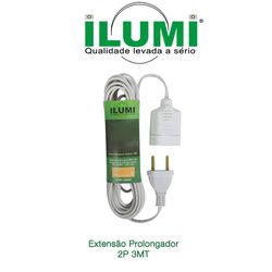 EXTENSÃO PROLONGADOR 2P 3 METROS BRANCO ILUMI - 06... - Comercial Leal