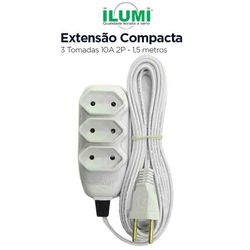 EXTENSAO COMPACTA 2P 10A 1,5MT CZ 3TOM ILUMI - 081... - Comercial Leal