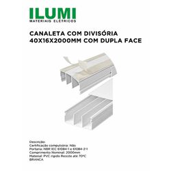 Canaleta com Divisória 40x16x2000mm com Dupla Face... - Comercial Leal