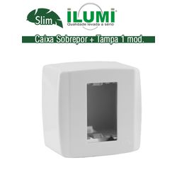 CAIXA SOBREPOR + TAMPA 1 MOD SLIMBOX - 06443 - Comercial Leal