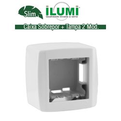 CAIXA SOBREPOR + TAMPA 2 MOD SLIMBOX - 06445 - Comercial Leal