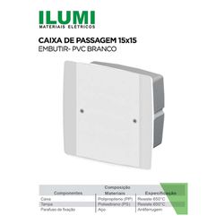Caixa de Passagem 15×15 – Embutir Branca 15X15 ILU... - Comercial Leal