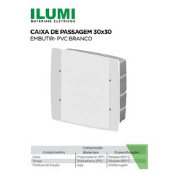 Caixa de Passagem 30×30 – Embutir PVC BRANCO ILUMI... - Comercial Leal