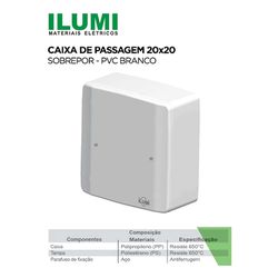 Caixa de Passagem Sobrepor 20x20 ILUMI - 09263 - Comercial Leal